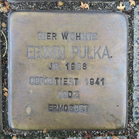 Stolperstein dedicated to Erwin Pulka