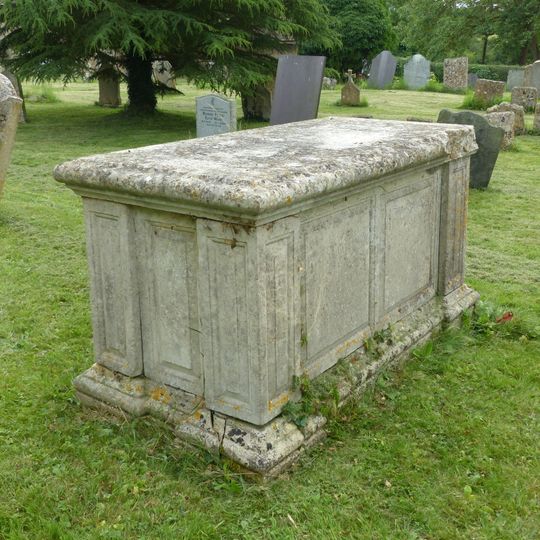 Tomb chest in courtyard 16 yds SSW from porch of Church of St. Michael