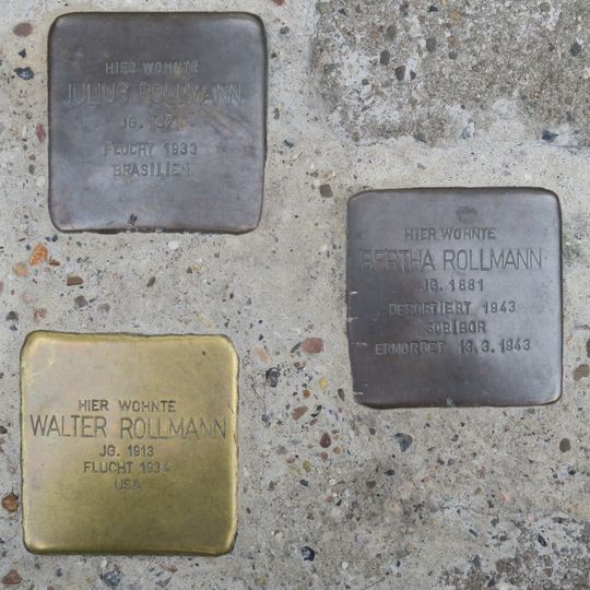 Stolperstein dedicated to Bertha Rollmann