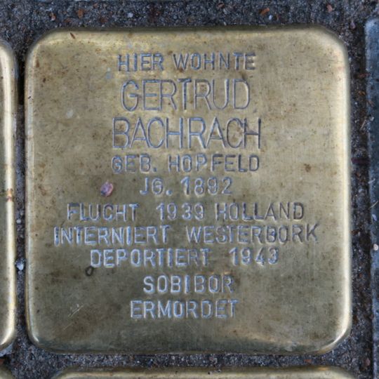 Stolperstein dedicated to Gertrud Bachrach