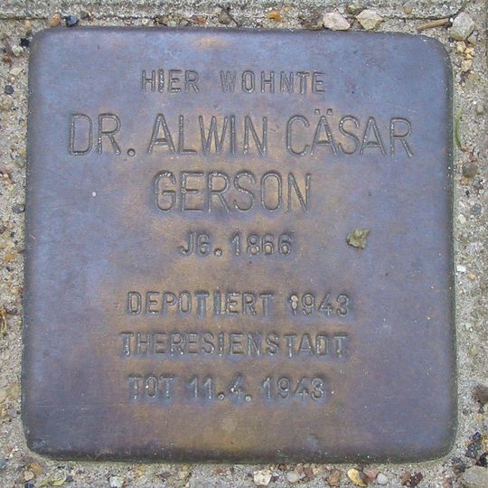 Stolperstein dedicated to Alwin Cäsar Gerson
