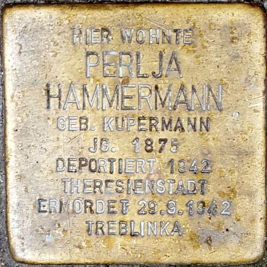 Stolperstein en memoria de Perlja Hammermann geb. Kupermann