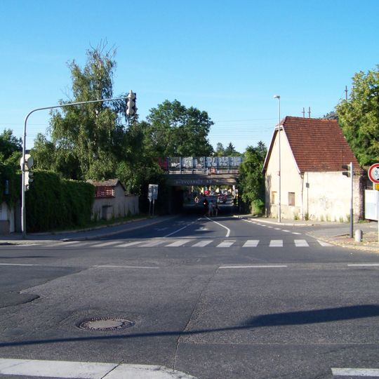 Railway bridge over Národních hrdinů street in Prague