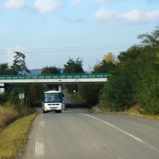 Bridge of D8 highway over road III/10151 in Všestudy