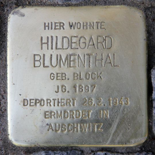 Stolperstein dedicated to Hildegard Blumenthal