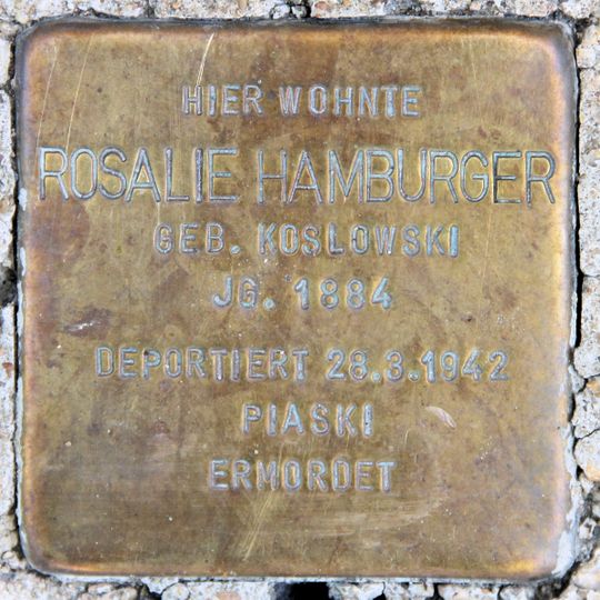 Stolperstein en memoria de Rosalie Hamburger