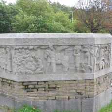 Four relief sculptures: Rice, Tea, Coffee and Sugar