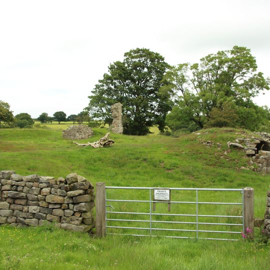 Medieval royal hunting lodge known as John of Gaunt's Castle, immediately north west of Haverah Park Top
