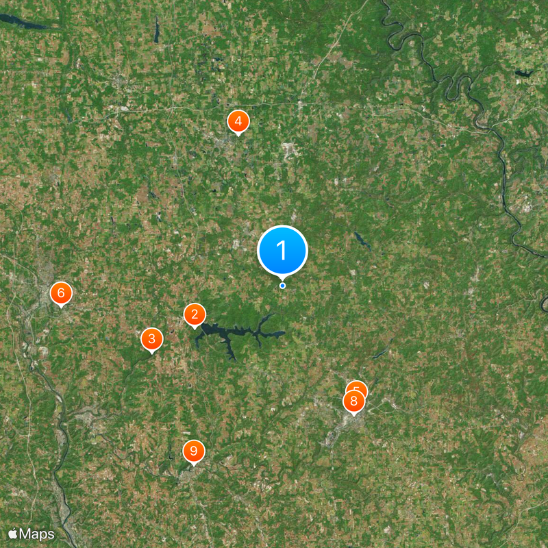 Meseta de Allegheny Mapa