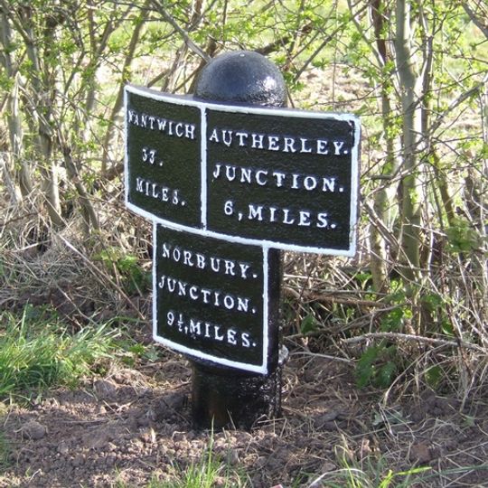 Shropshire Union Canal Milepost At Sj 874 104