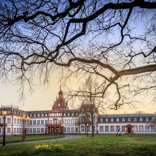 Sachgesamtheit Schloss Philippsruhe mit Schlosspark, Orangerie, Belvedere, Umfriedung, Goldener Treppe und Brunnen