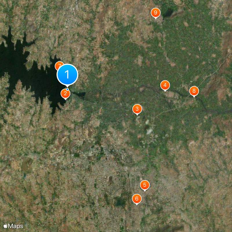 Brindavan Gardens Kaart