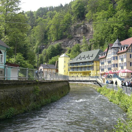 Kamnitzbrücke am Hotel Praha