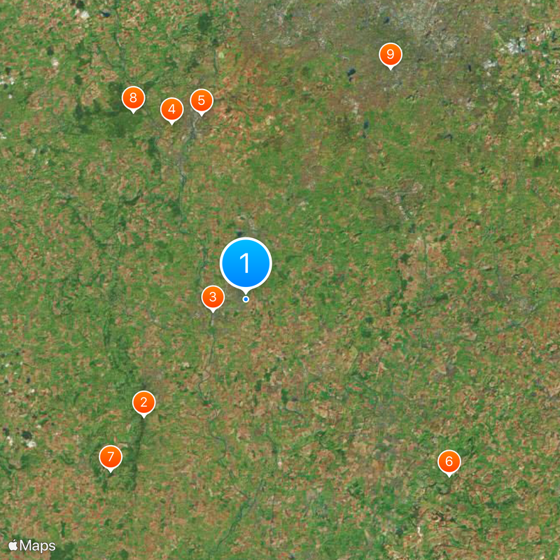 Worcestershire Carte