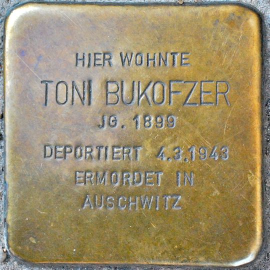 Stolperstein en memoria de Toni Bukofzer