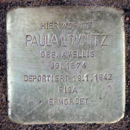 Stolperstein für Paula Lomnitz