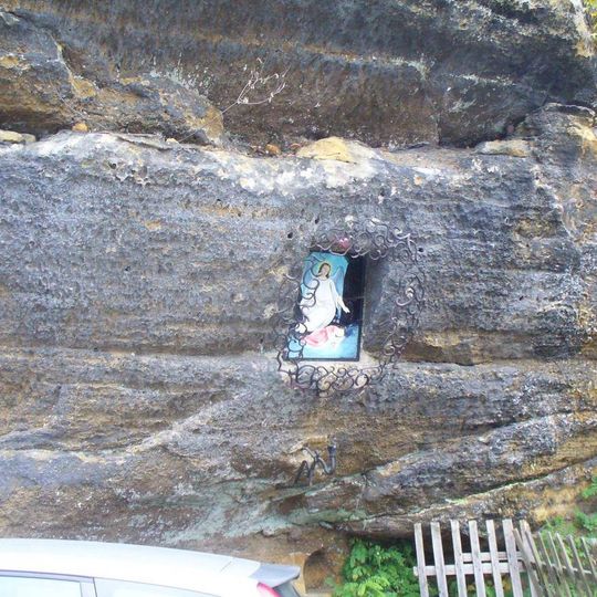 Skalní obrázek v ulici Pískovec II v Kamenickém Šenově