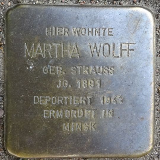 Stolperstein dedicated to Martha Wolff