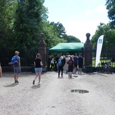 Pair of gates, railings and screen walls adjoining Garden Lodge