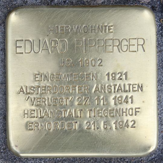 Stolperstein à la mémoire d’Eduard Ripperger