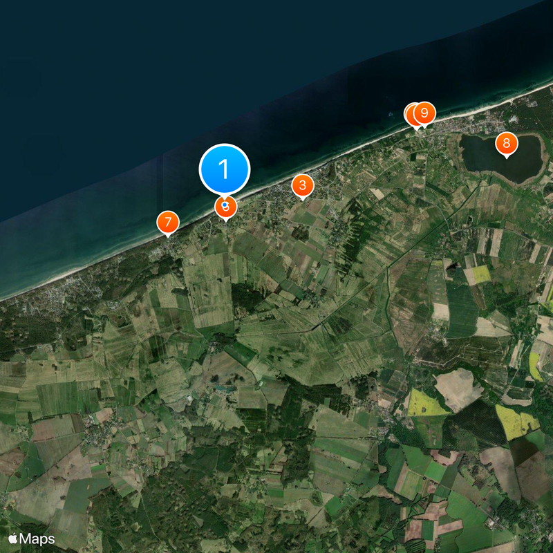 Ruins of the church in Trzęsacz Map