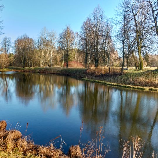 Upper Rozovopavilionny pond in Pavlovsk park