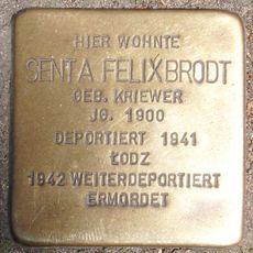 Stolperstein dedicated to Senta Felixbrodt