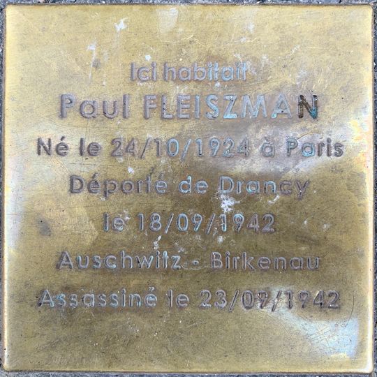 Stolperstein en memoria de Paul Fleiszman