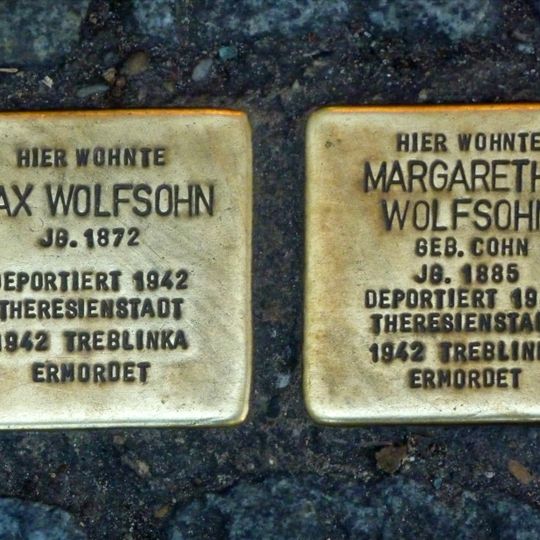 Stolperstein dedicated to Max Wolfsohn