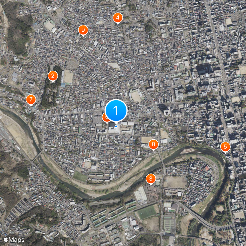 Miyagi Prefecture Miyagi First Senior High School Map