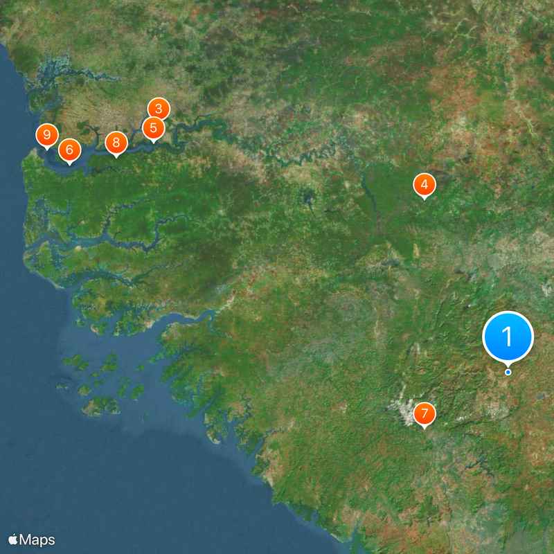Gambia River Map