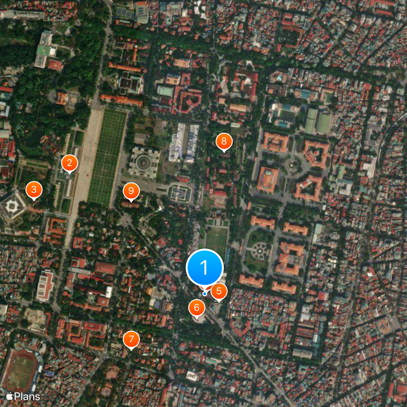 Centrale gedeelte van de keizerlijke citadel van Thang Long - Hanoi Kaart