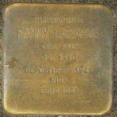 Stolperstein dedicated to Fanny Lazarus
