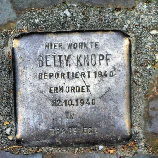 Stolperstein dedicated to Betty Knopf