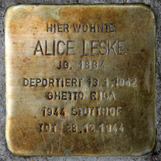 Stolperstein à la mémoire d’Alice Leske