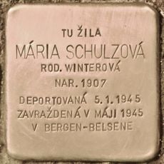 Stolperstein dedicated to Mária Schulzová