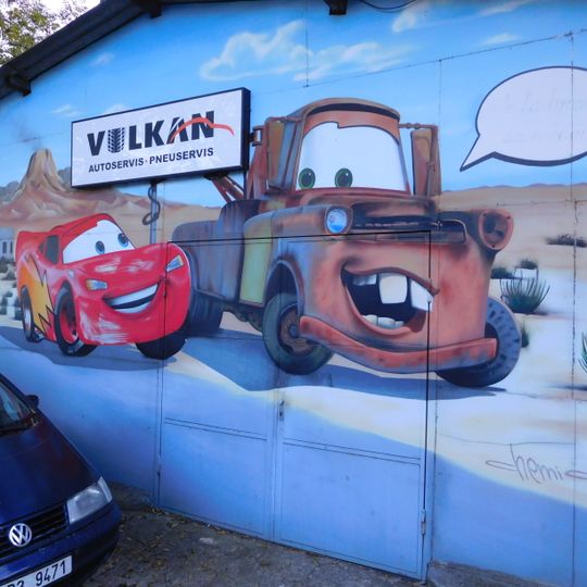 Eye-catcher for Vulkan automobile repair shop