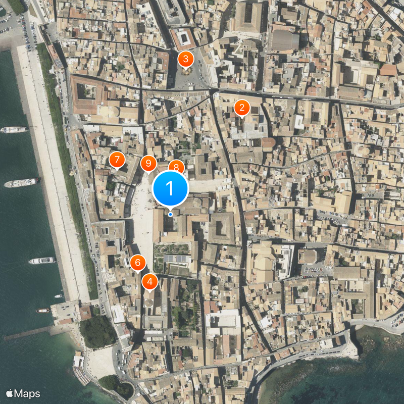 Cathédrale de Syracuse Carte