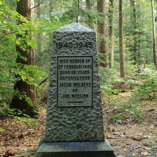 Monument in het bos Elfbergen