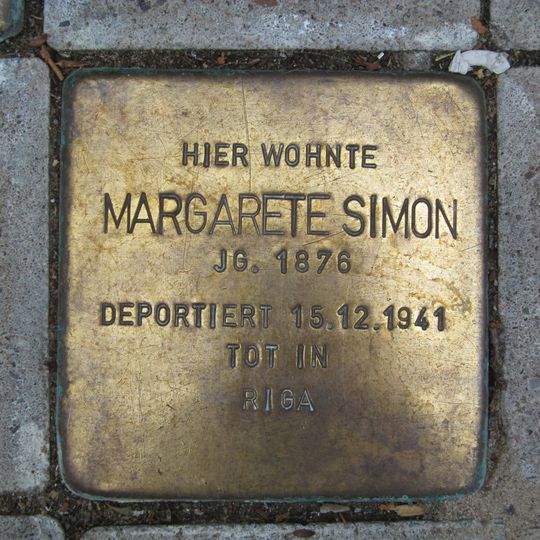 Stolperstein en memoria de Margarete Simon