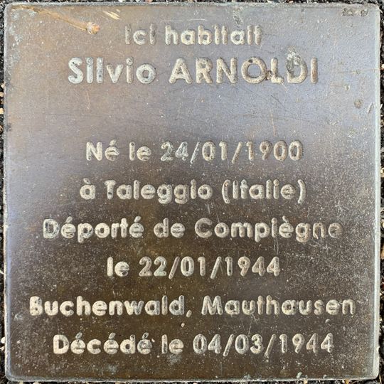 Stoleperstein à la mémoire de Silvio Arnoldi