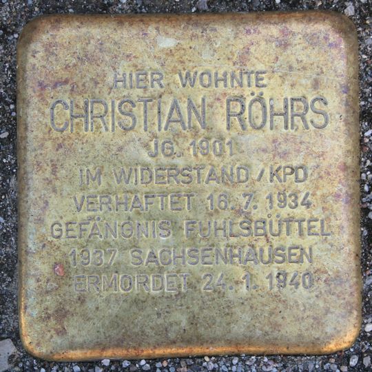 Stolperstein für Christian Röhrs