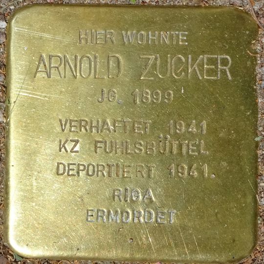 Stolperstein dedicated to Arnold Zucker