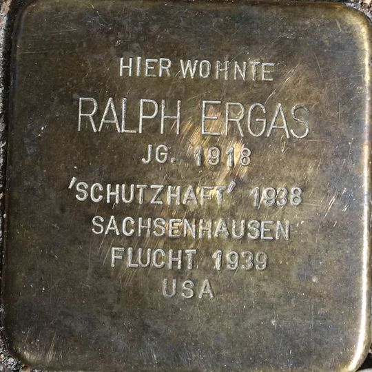 Stolperstein dedicated to Ralph Ergas
