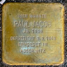 Stolperstein dedicated to Paul Jacob