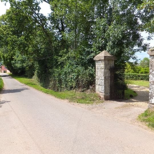 Two Sets Of Gatepiers And Iron Gates At Pratshayes