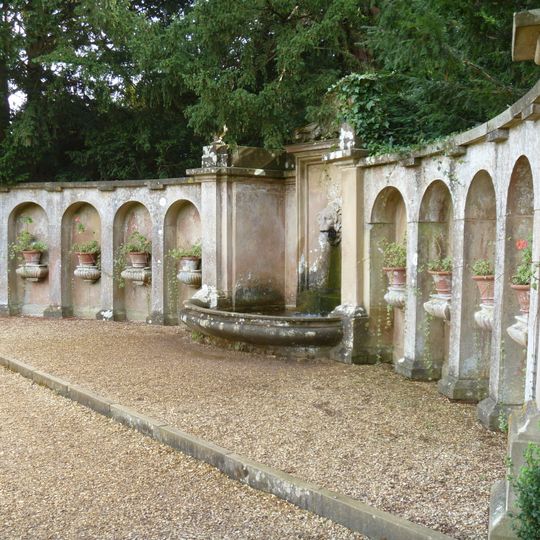 Lion Exedra At South End Of Italian Garden