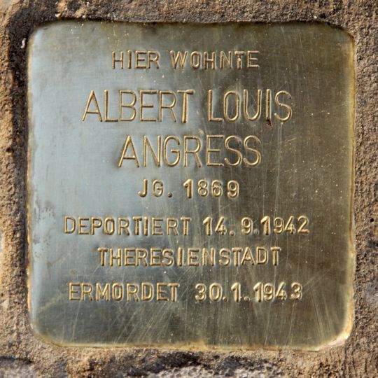 Stolperstein en memoria de Albert Louis Angress