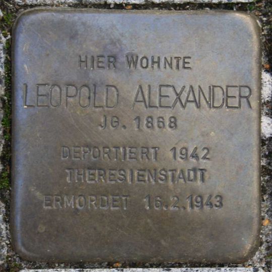Stolperstein à la mémoire de Leopold Alexander