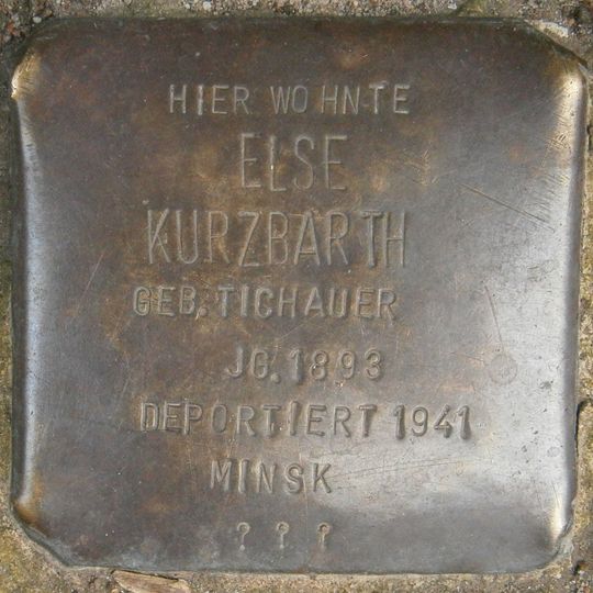 Stolperstein dedicated to Else Kurzbarth